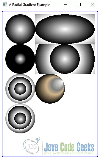 java colors - JavaFX Radial Gradient Example