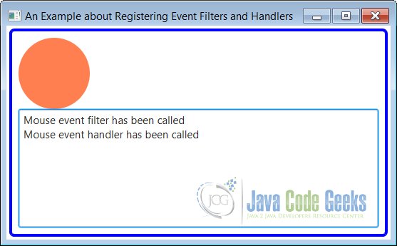 A JavaFX Example about Registering Event Filters and Handlers