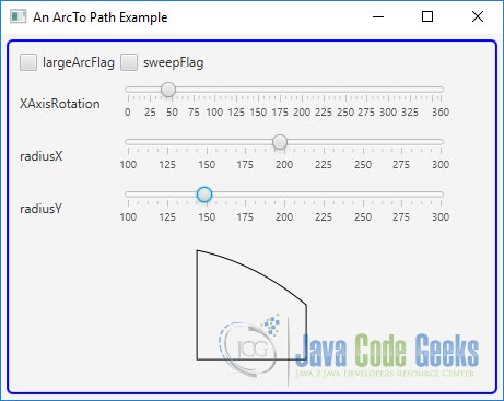 A JavaFX ArcTo PathElement Example
