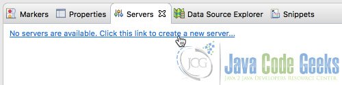 Create New Server Link in Servers Tab of Eclipse