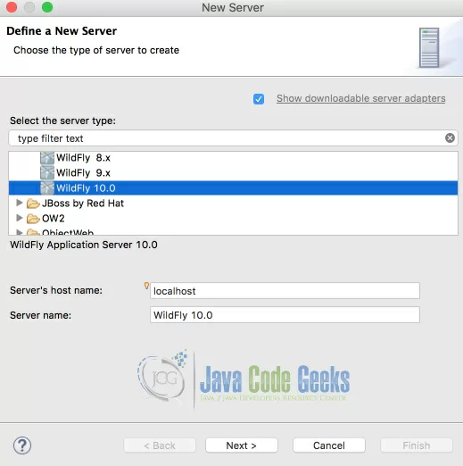 New Server Wizard