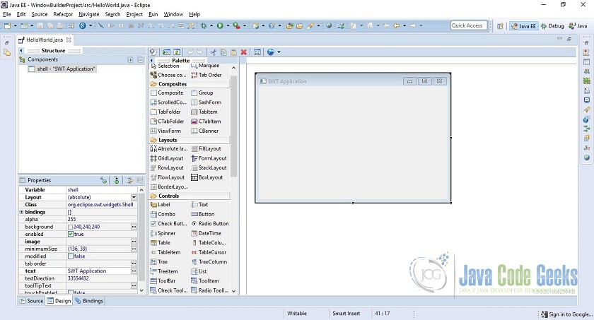 Figure 7. Design View Layout