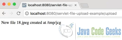 Upload Success Message
