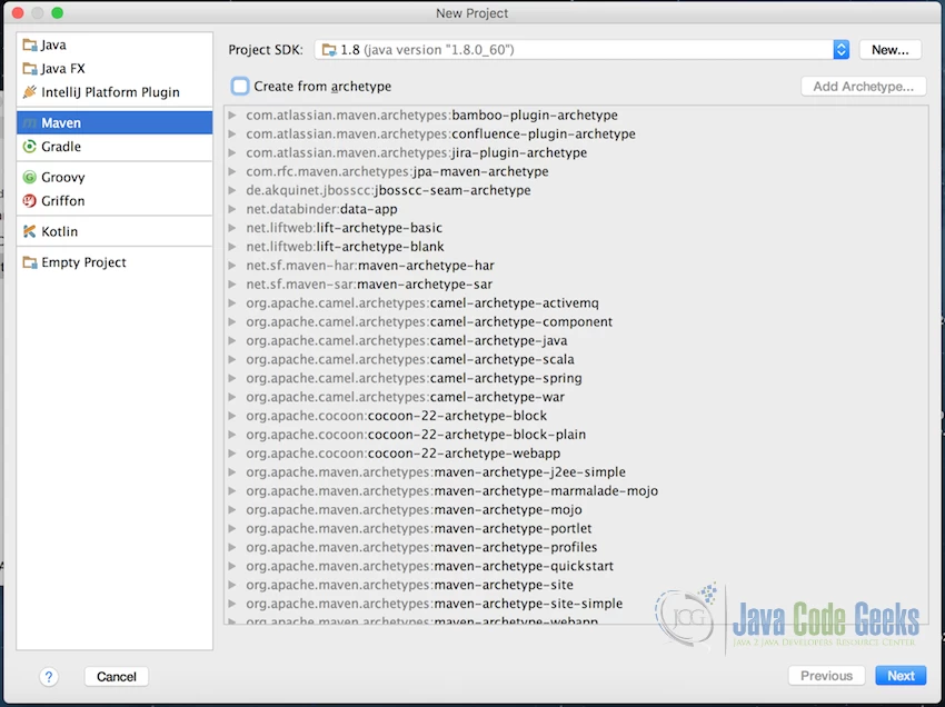 Choose Maven Project while creating new project