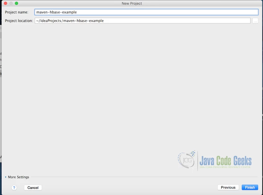 Select the name of the project