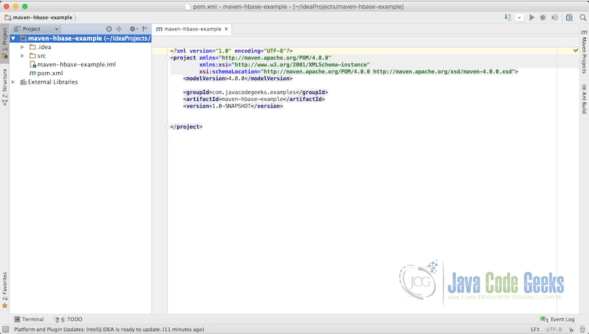 The project pom.xml file