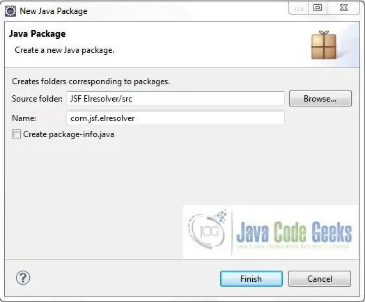 Fig. 13: Java Package Name (com.jsf.elresolver)