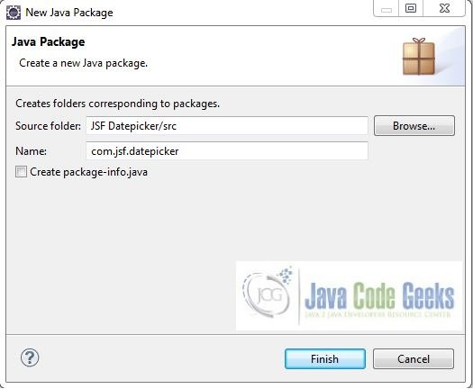 Fig. 14: Java Package Name (com.jsf.datepicker)