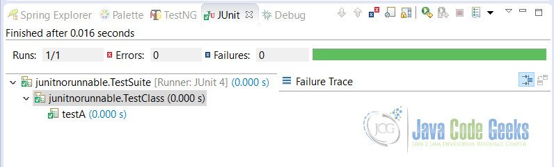 JUnit No Runnable Methods Success Output