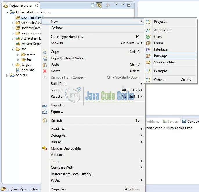 Fig. 7: Java Package Creation