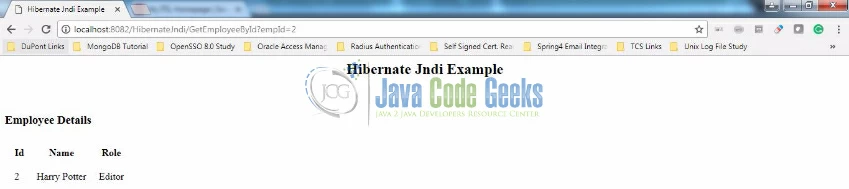 Fig. 22: Employee Details for Id #2