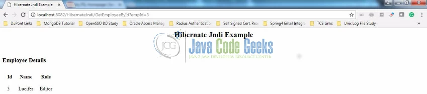 Fig. 23: Employee Details for Id #3