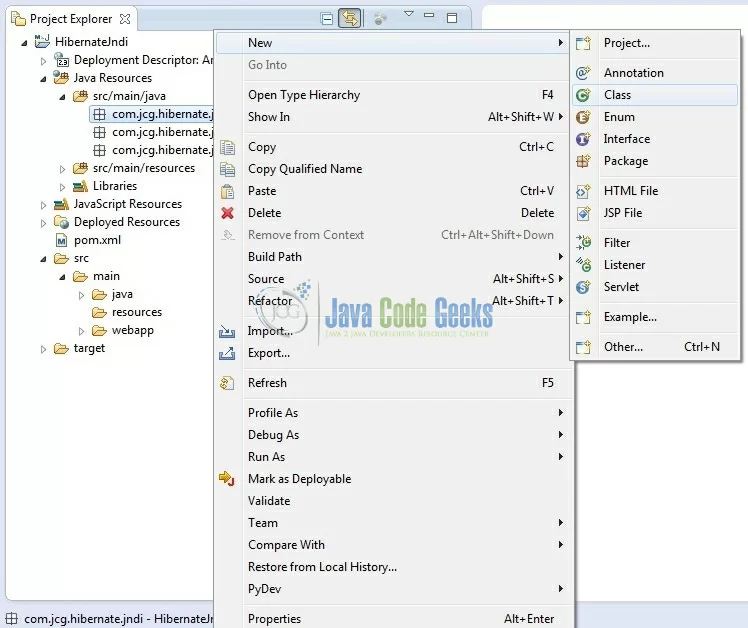 Fig. 12: Java Class Creation