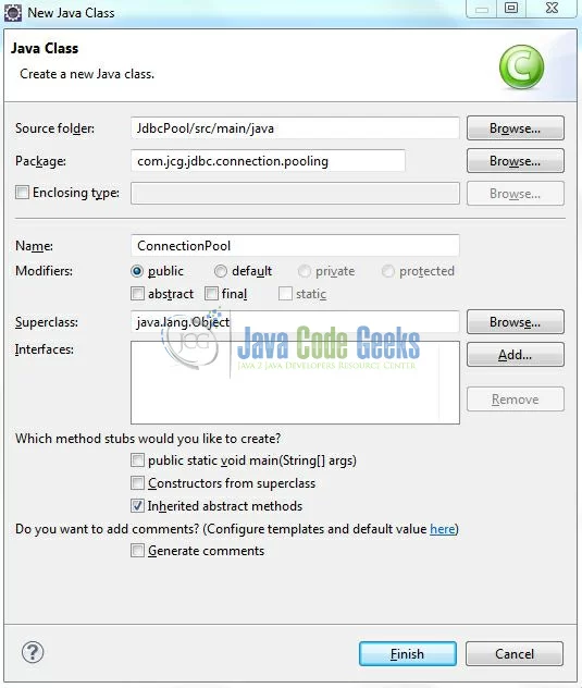 Fig. 9: Java Class (ConnectionPool.java)