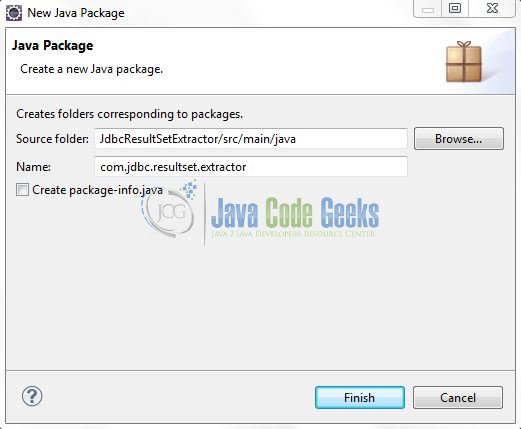 Fig. 7: Java Package Name (com.jdbc.resultset.extractor)