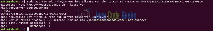 Fig. 1: Add MongoDB Key