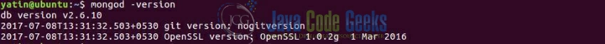 Fig. 5: Validating MongoDB Version