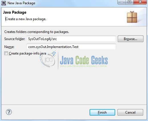 Fig. 9: Java Package Name (com.sysOut.Implementation.Test)
