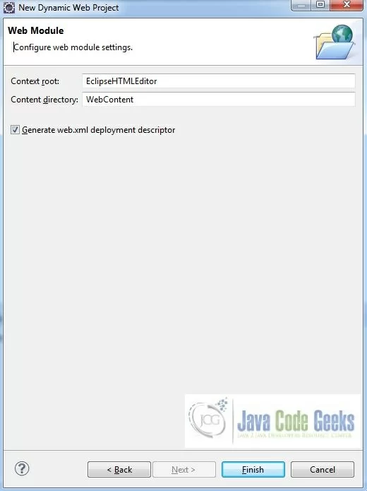 Fig. 16: Web Module Window