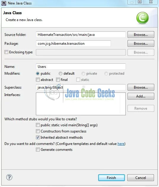 Fig. 12: Java Class (Users.java)