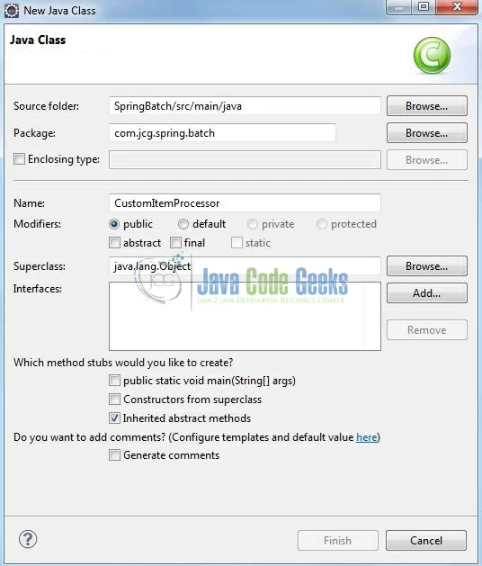 Fig. 10: Java Class (CustomItemProcessor.java)