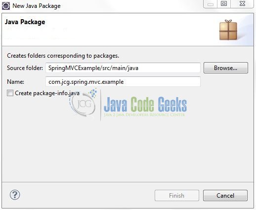 Fig. 9: Java Package Name (com.jcg.spring.mvc.example)