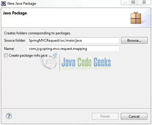 Fig. 8: Java Package Name (com.jcg.spring.mvc.request.mapping)