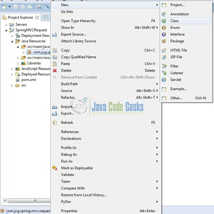 Fig. 9: Java Class Creation