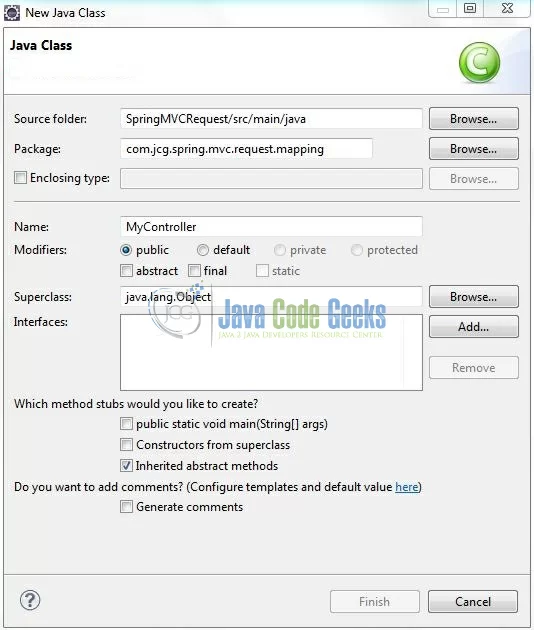 Fig. 10: Java Class (MyController.java)