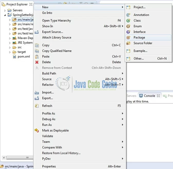 Fig. 9: Java Package Creation