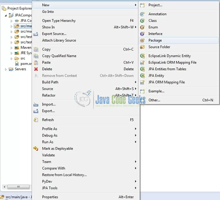 Fig. 6: Java Package Creation