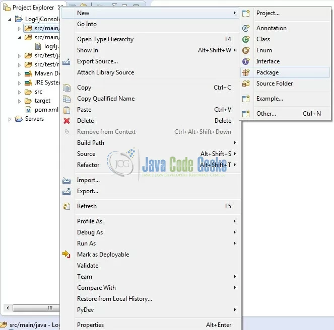 Fig. 7: Java Package Creation