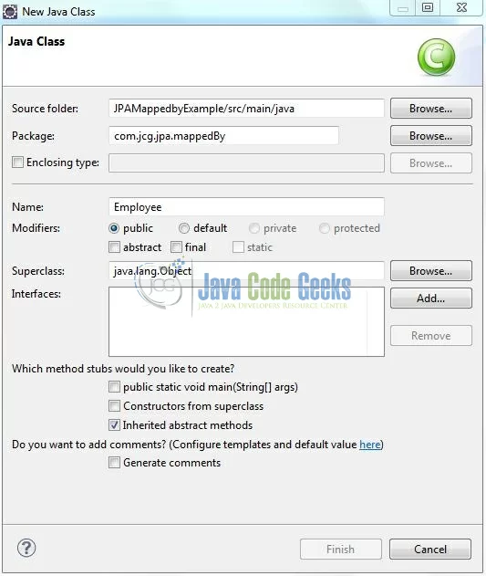 Fig. 9: Java Class (Employee.java)