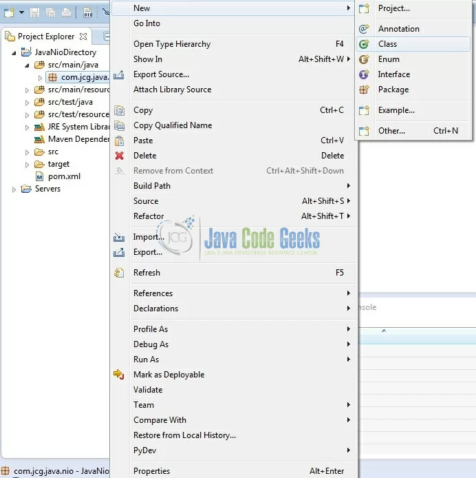 Fig. 9: Java Class Creation