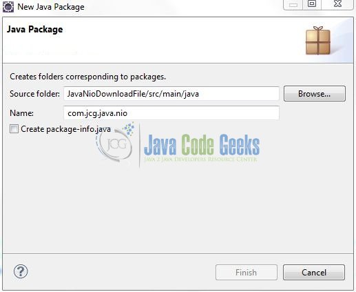 Fig. 9: Java Package Name (com.jcg.java.nio)