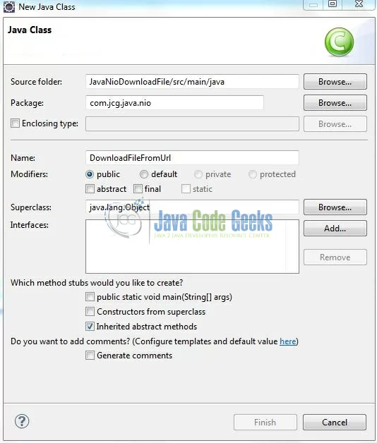 Fig. 11: Java Class (DownloadFileFromUrl.java)