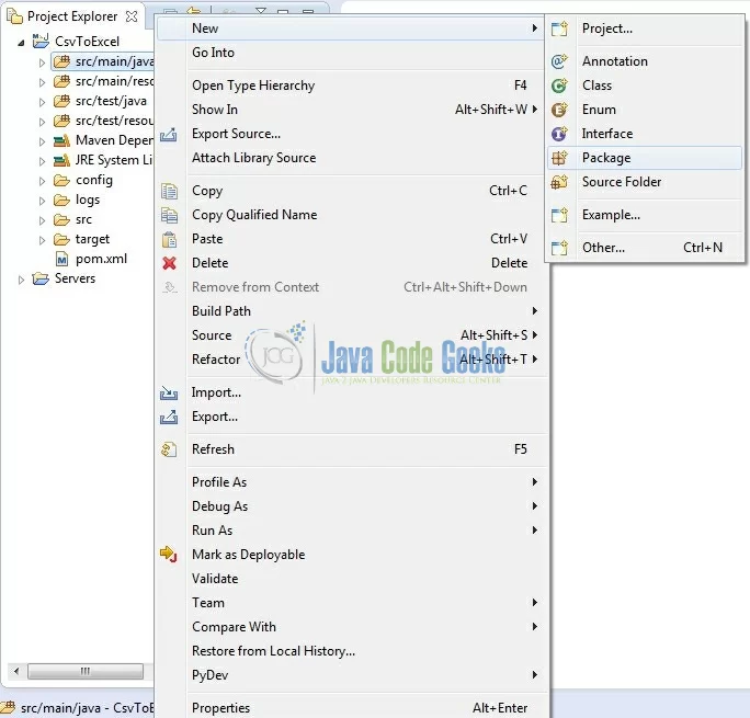 Fig. 5: Java Package Creation