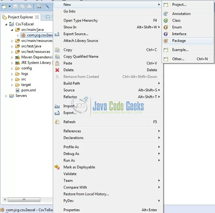 Fig. 7: Java Class Creation