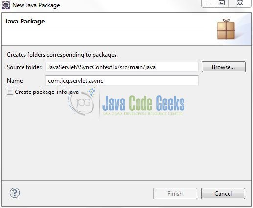 Fig. 7: Java Package Name (com.jcg.servlet.async)