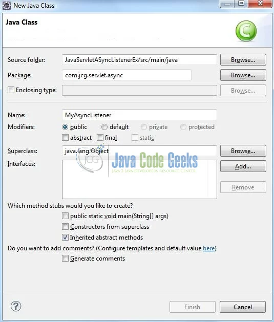 Fig. 10: Java Class (MyAsyncListener.java)