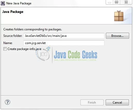 Fig. 8: Java Package Name (com.jcg.servlet)