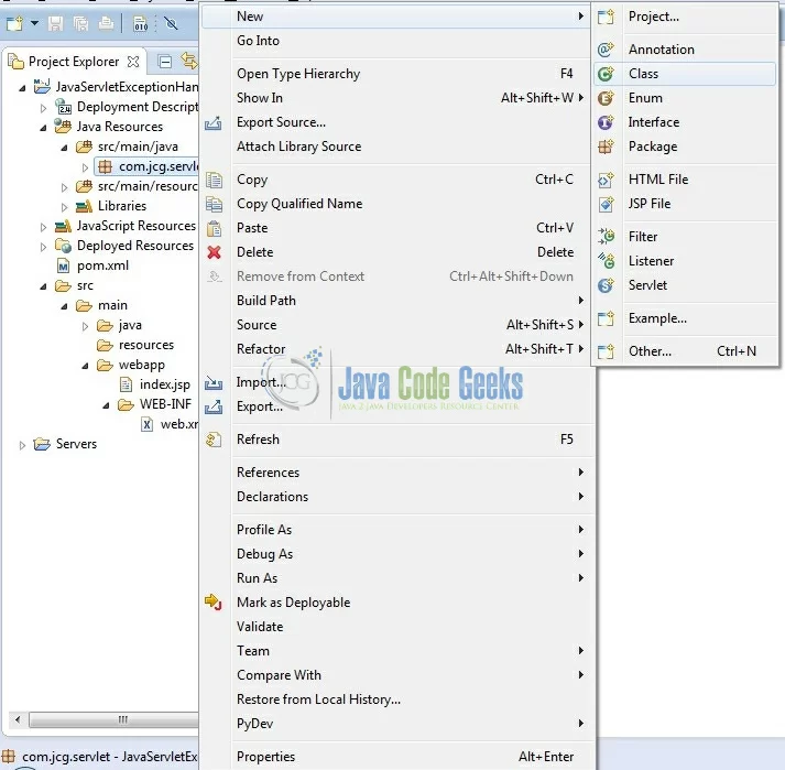 Fig. 8: Java Class Creation