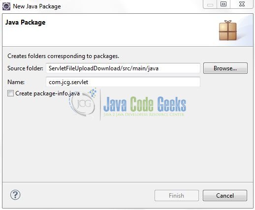 Fig. 7: Java Package Name (com.jcg.servlet)