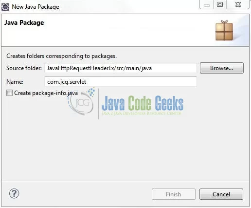 Fig. 7: Java Package Name (com.jcg.servlet)