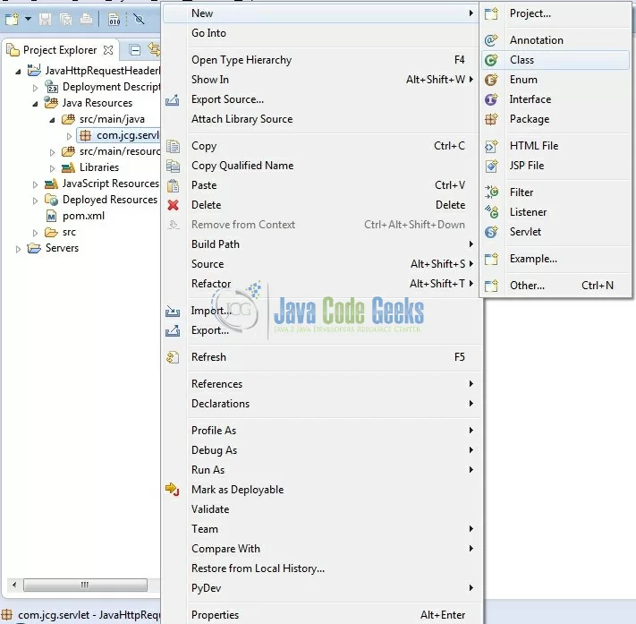 Fig. 8: Java Class Creation