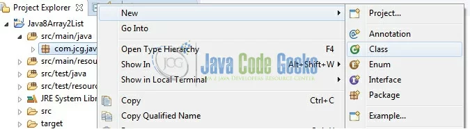 Fig. 7: Java Class Creation