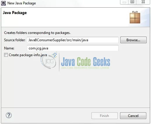 Fig. 6: Java Package Name (com.jcg.java)