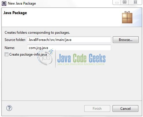 Fig. 6: Java Package Name (com.jcg.java)