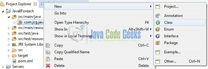 Fig. 7: Java Class Creation