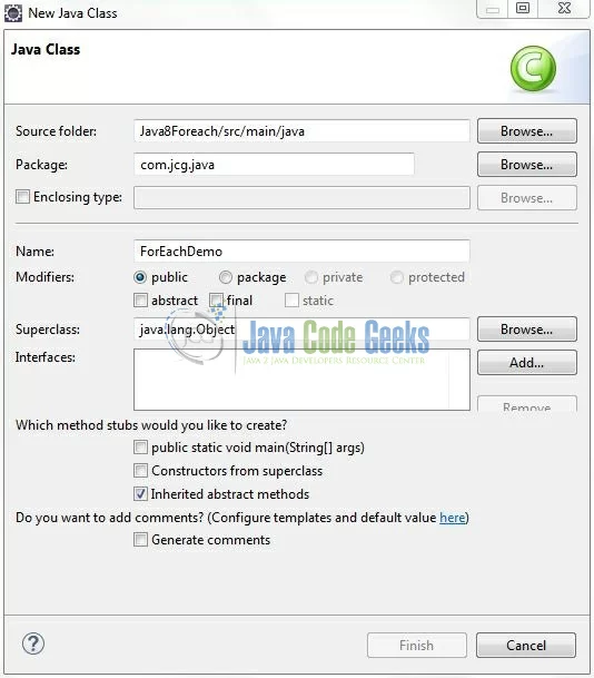 Fig. 8: Java Class (ForEachDemo.java)